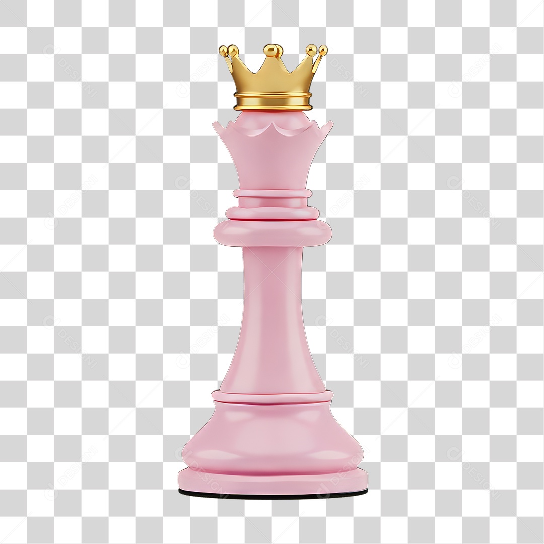 Peça de Xadrez Rosa Dia da Mulher PNG Transparente