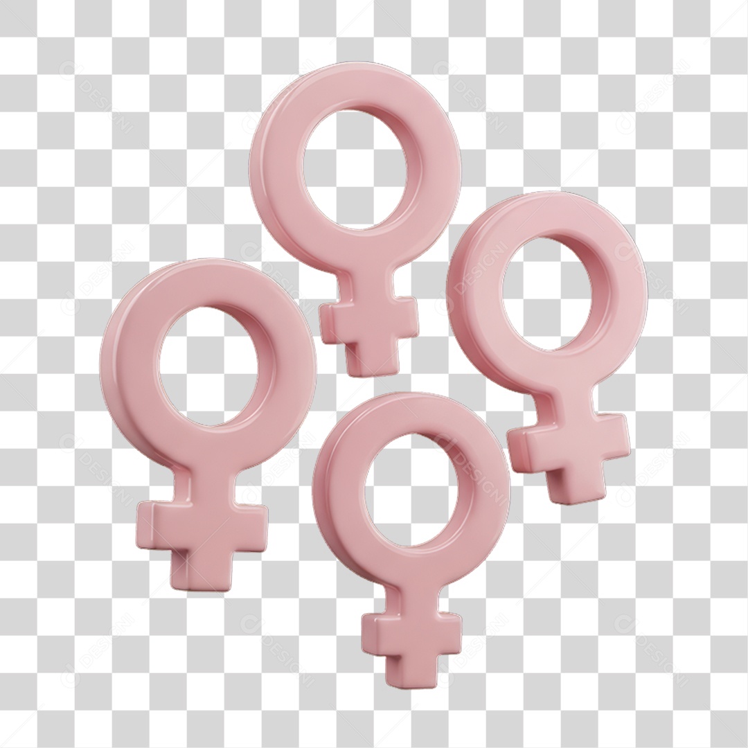 Símbolo Feminino Dia da Mulher PNG Transparente