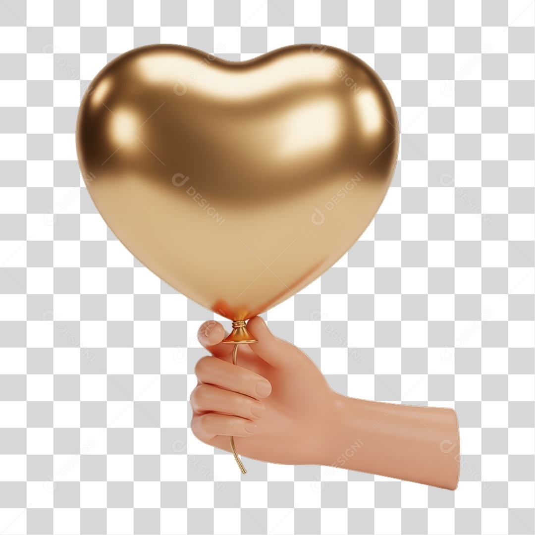 Balão de Coração Dia da Mulher PNG Transparente