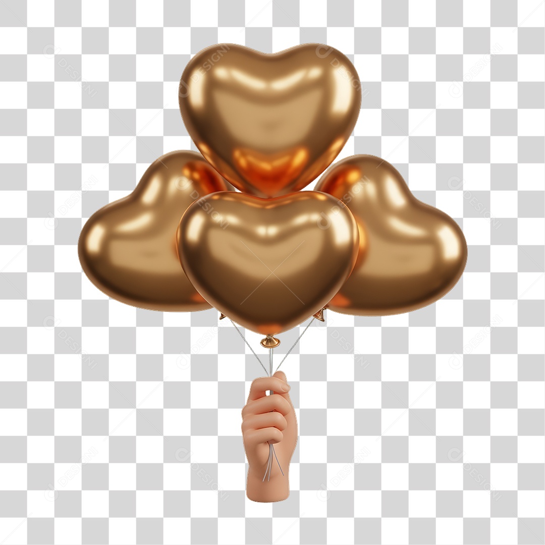 Balões de Coração Dia da Mulher PNG Transparente