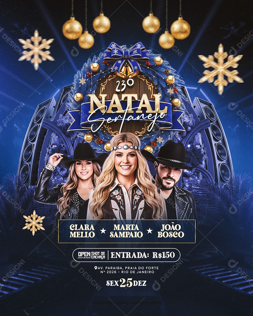 Flyer Natal Sertanejo Social Media Feed PSD Editável