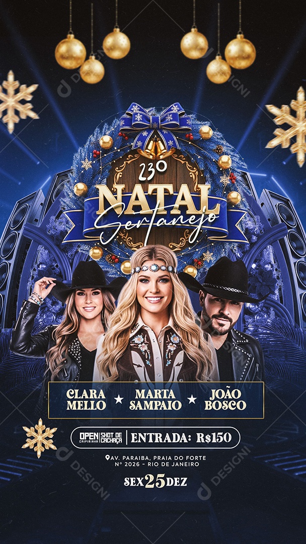 Flyer Natal Sertanejo Social Media Story PSD Editável