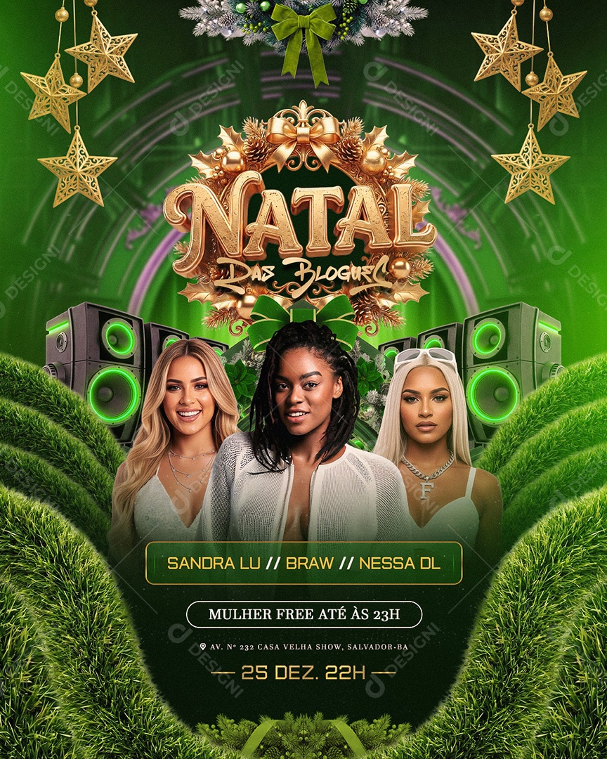 Flyer Natal Das Blogues Social Media Feed PSD Editável