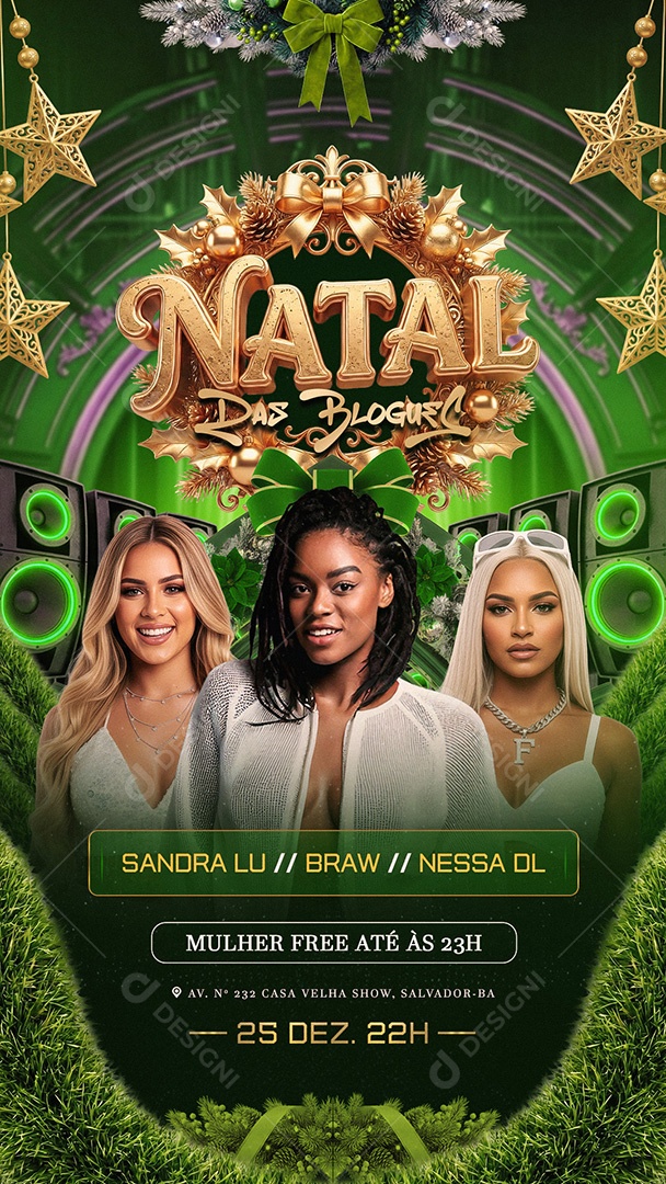 Flyer Natal Das Blogues Social Media Story PSD Editável