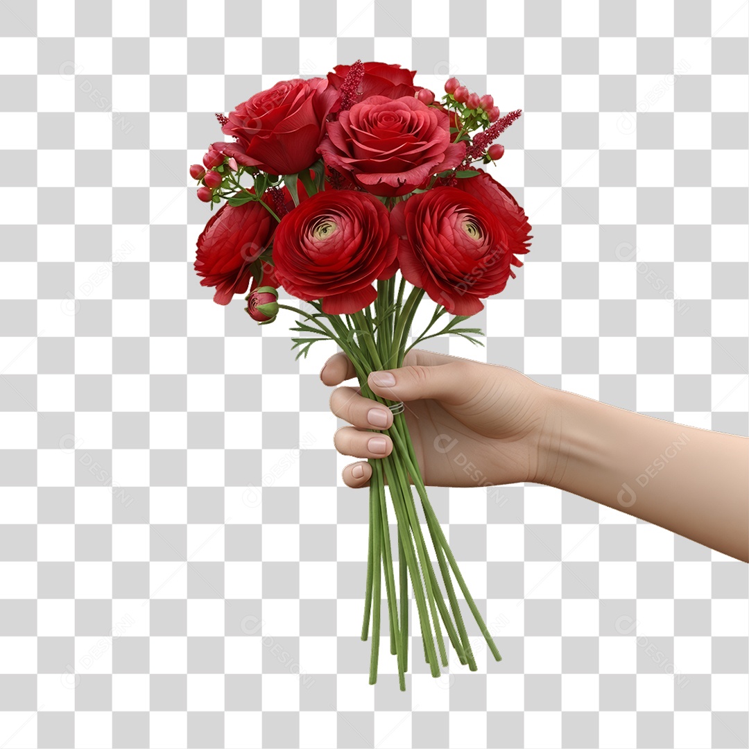 Flores Rosas Dia da Mulher PNG Transparente