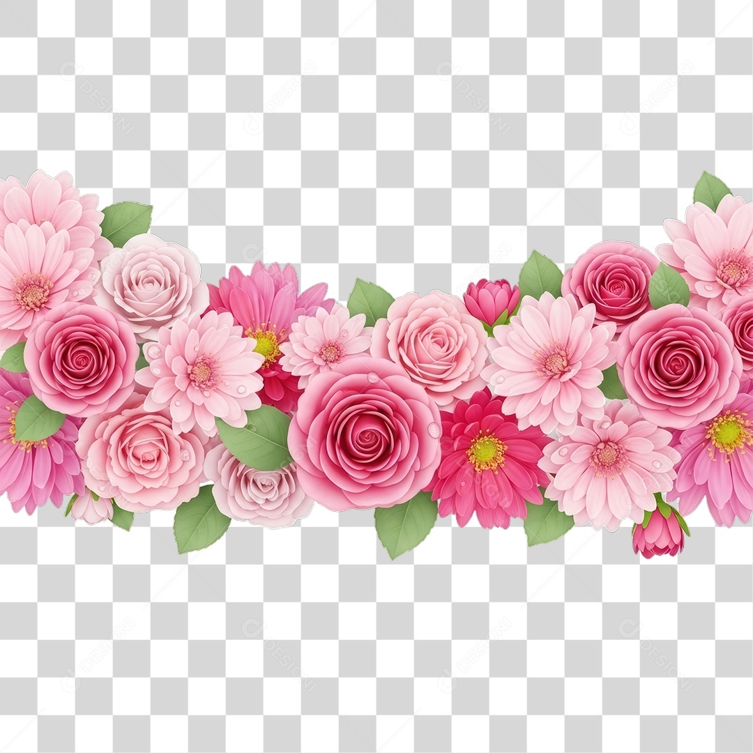 Flores Rosas Dia da Mulher PNG Transparente