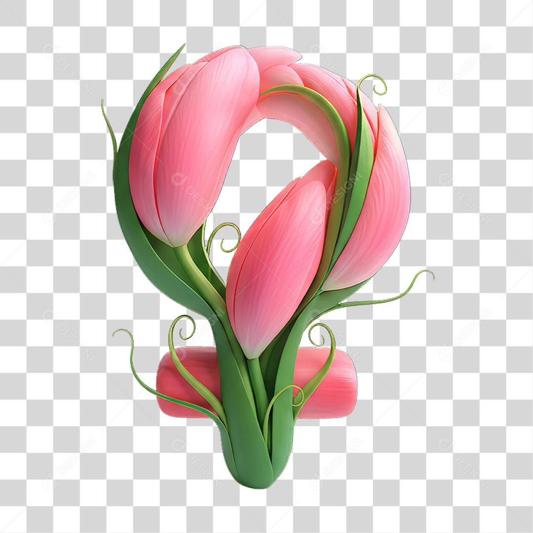 Flor Rosa Dia da Mulher PNG Transparente