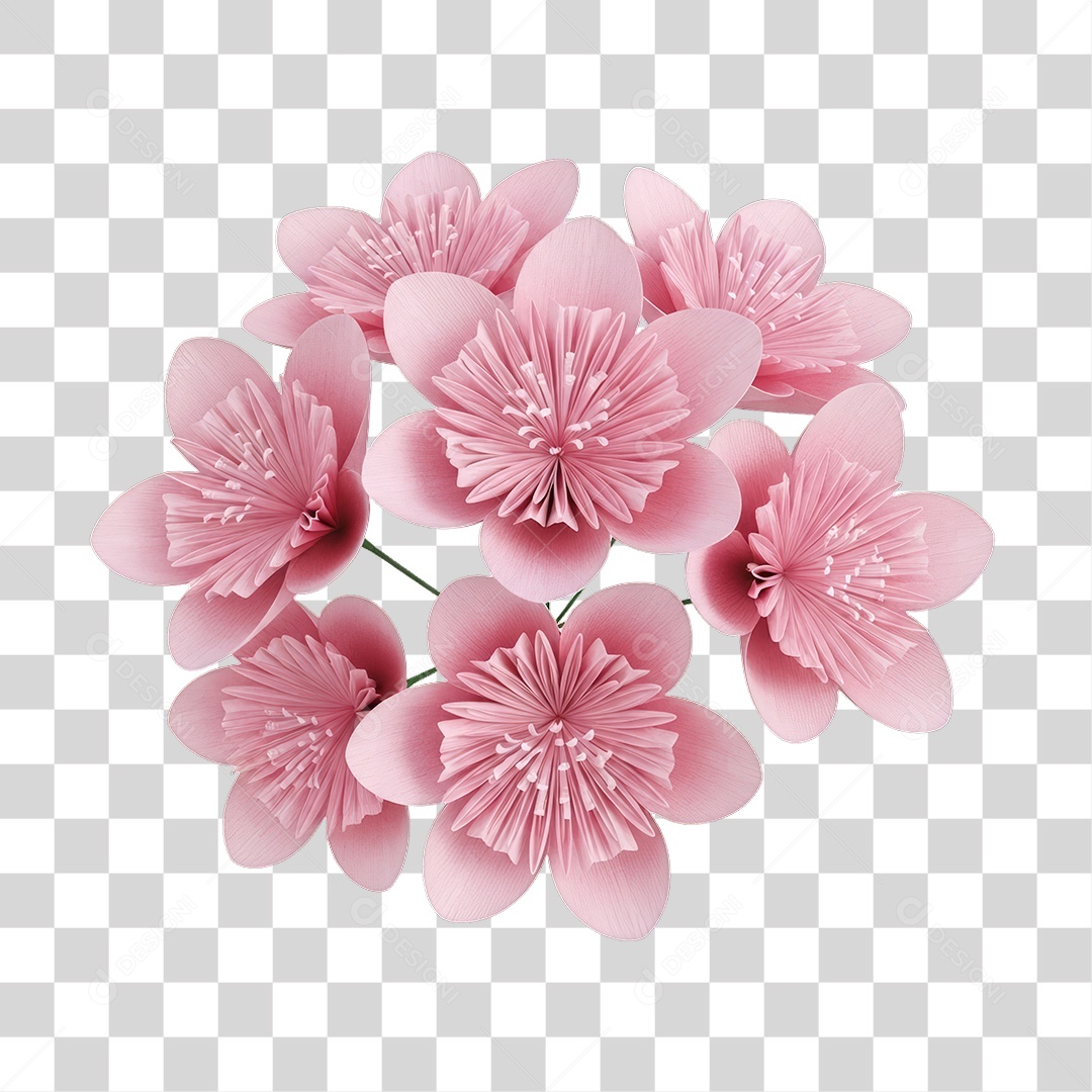 Flores Rosas Dia da Mulher PNG Transparente