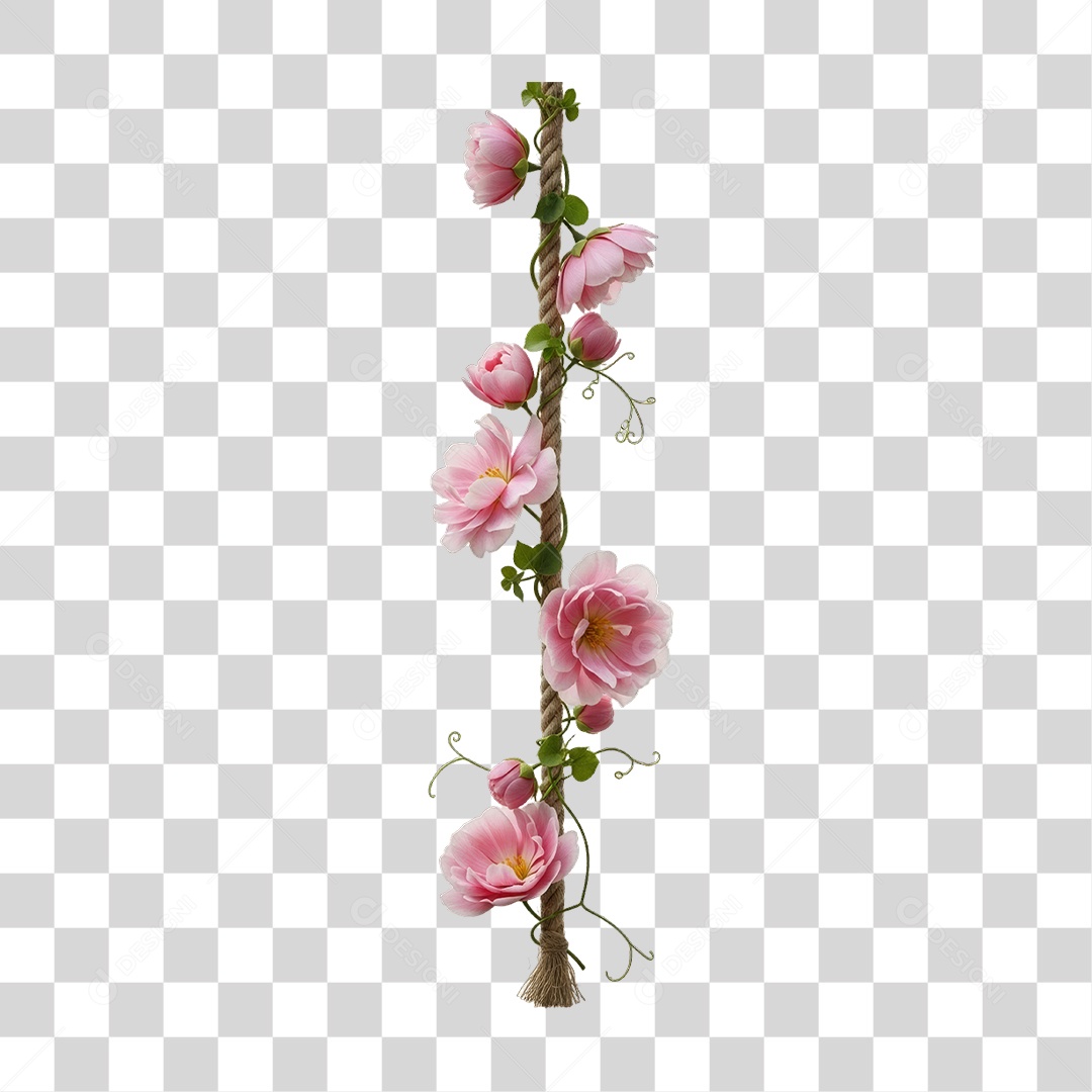 Flores Rosas Dia da Mulher PNG Transparente