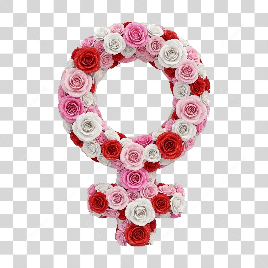 Flores Rosas Dia da Mulher PNG Transparente