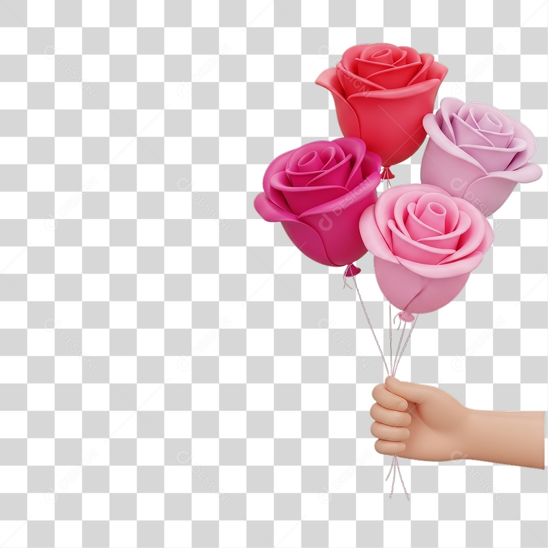 Flores Rosas Dia da Mulher PNG Transparente