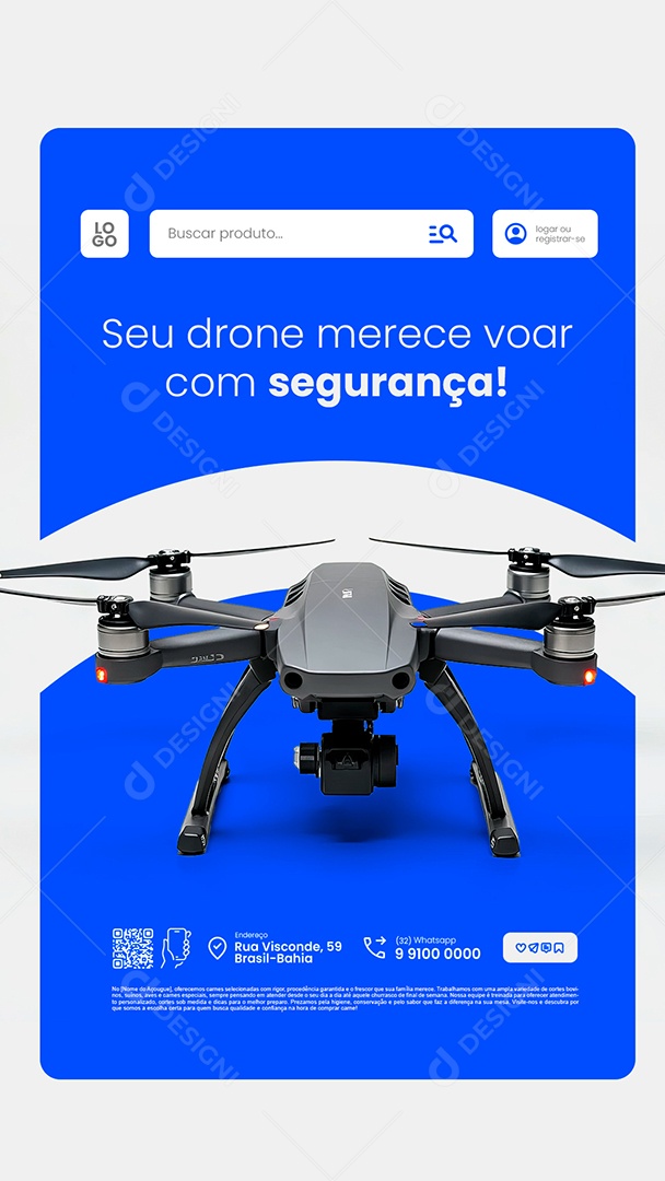 Story Loja de Drones Seu Drone Merece Voar com Segurança Social Media PSD Editável
