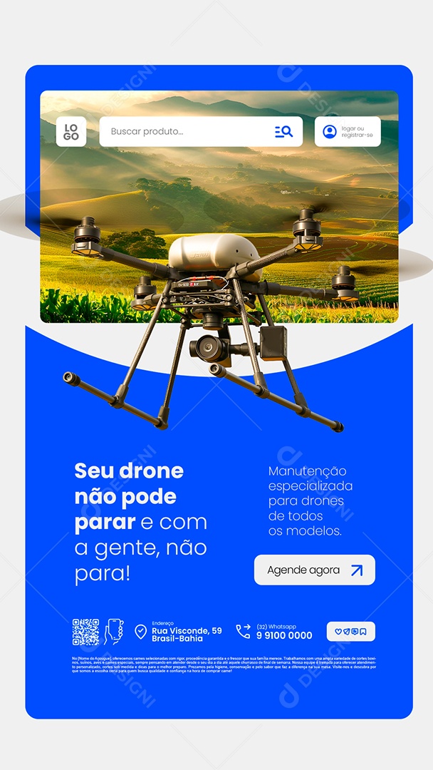 Story Loja de Drones Seu Drone Não Pode Parar Social Media PSD Editável