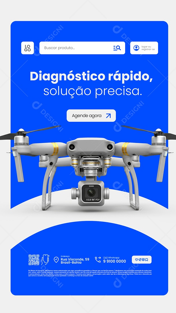 Story Loja de Drones Diagnóstico Rápido Social Media PSD Editável
