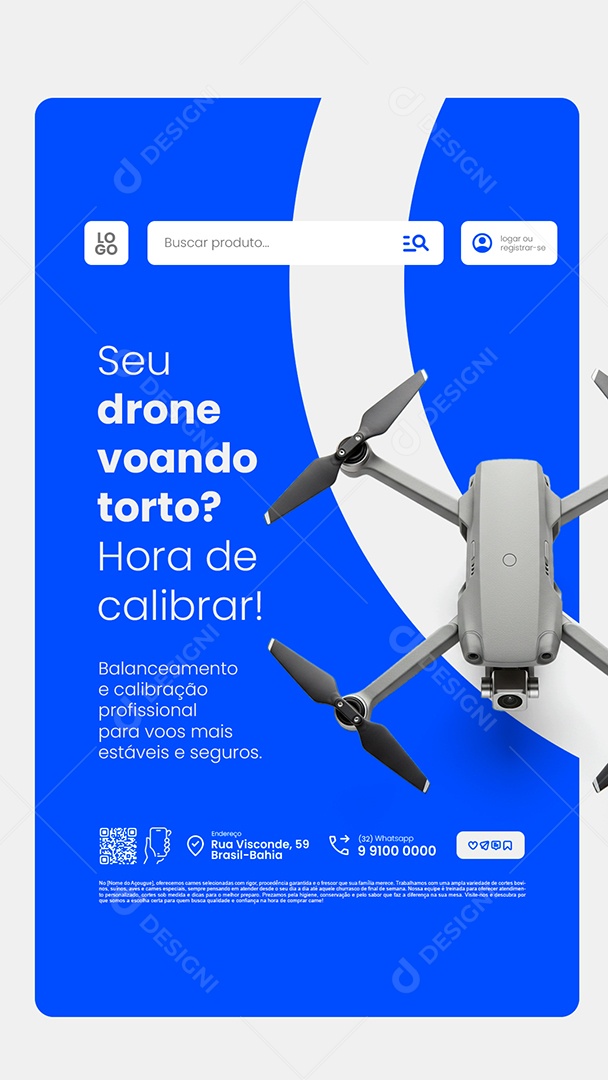 Story Loja de Drones Seu Drone Voando Torto Social Media PSD Editável