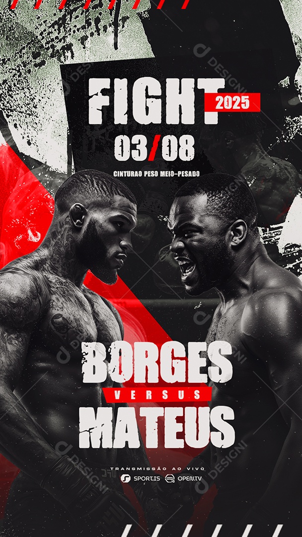 Story Campeonato de Luta Borges Versus Mateus Social Media PSD Editável