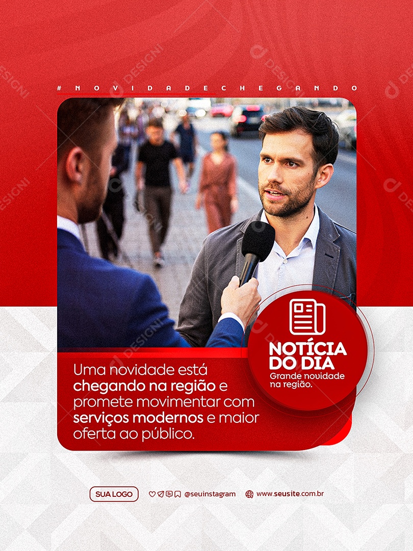 Noticia do Dia Grande Novidade Social Media PSD Editável
