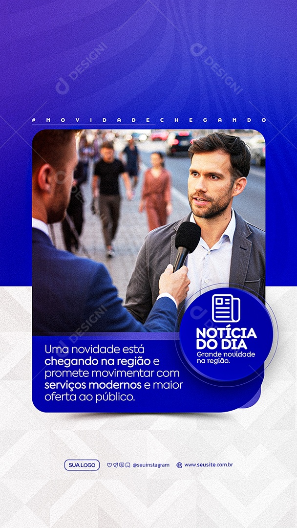 Story Noticia do Dia Grande Novidade Social Media PSD Editável