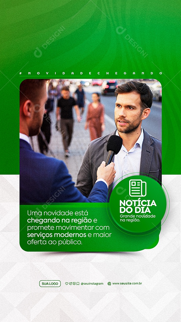 Story Noticia do Dia Grande Novidade Social Media PSD Editável