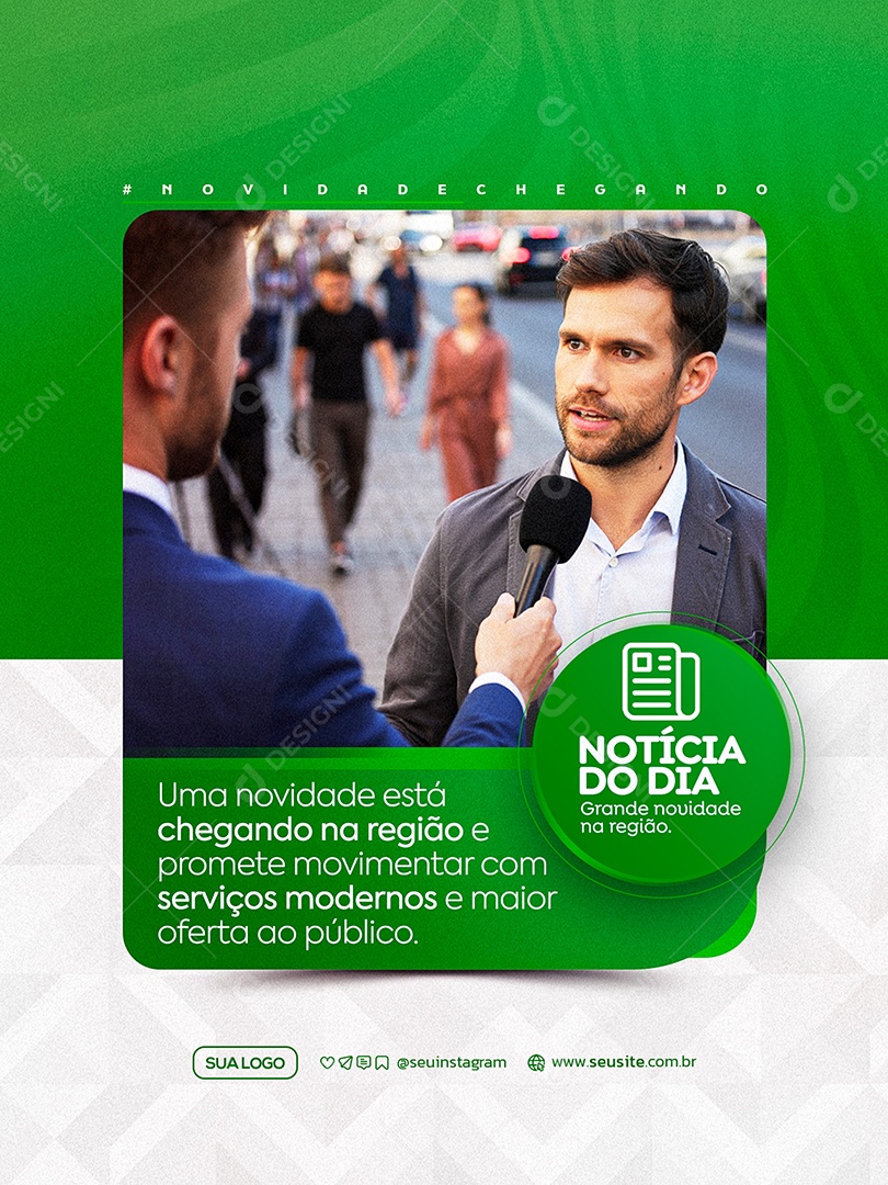 Noticia do Dia Grande Novidade Social Media PSD Editável