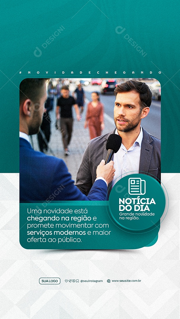 Story Noticia do Dia Grande Novidade Social Media PSD Editável