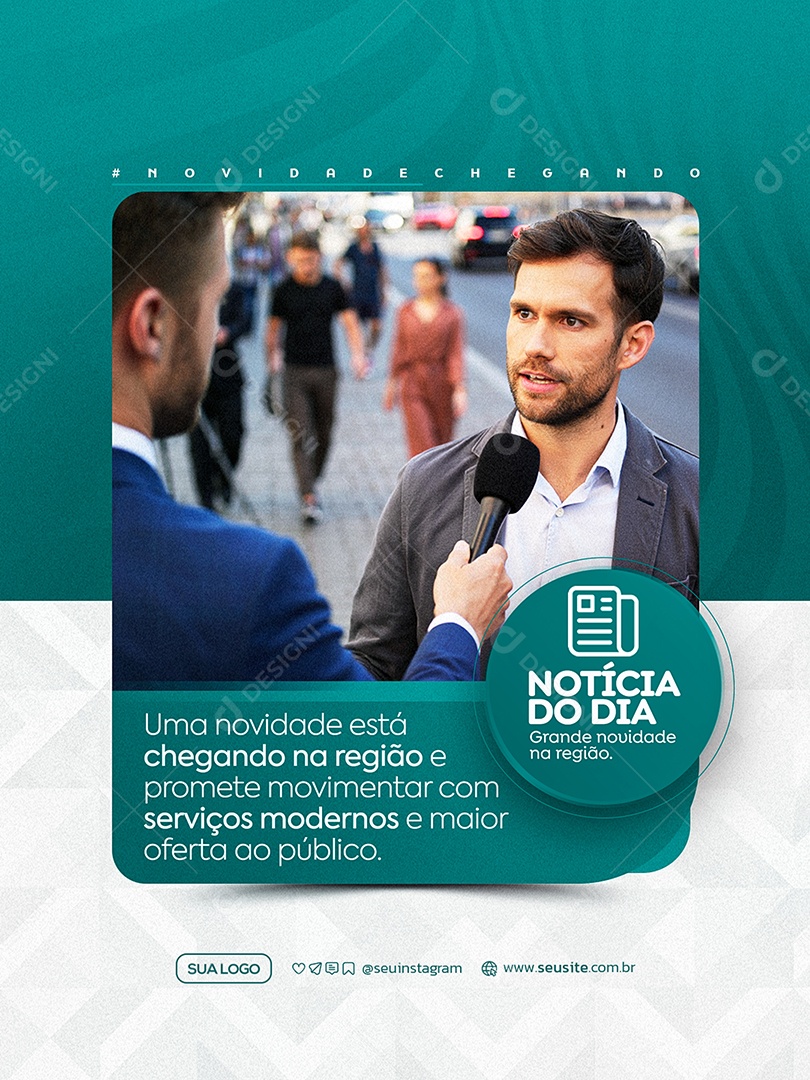 Noticia do Dia Grande Novidade Social Media PSD Editável