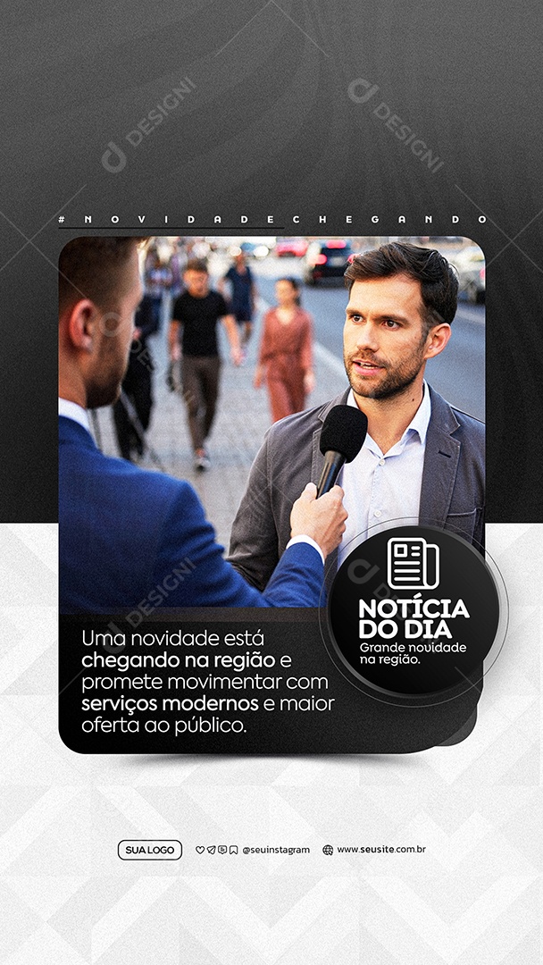 Story Noticia do Dia Grande Novidade Social Media PSD Editável