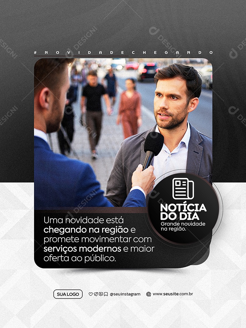 Noticia do Dia Grande Novidade Social Media PSD Editável