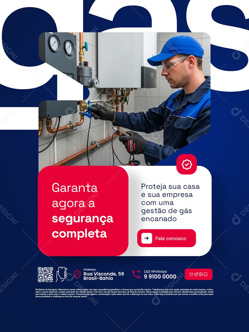Empresa Gás Encanado Garanta Agora a Segurança Completa Social Media PSD Editável