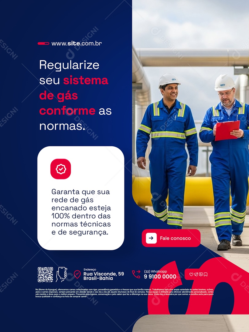 Empresa Gás Encanado Regularize Seu Sistema de Gás Conforme as Normas Social Media PSD Editável