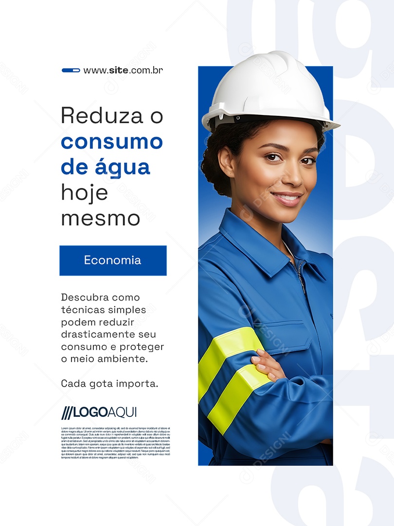 Gestão de Água Reduza o Consumo de Água Hoje Mesmo Social Media PSD Editável