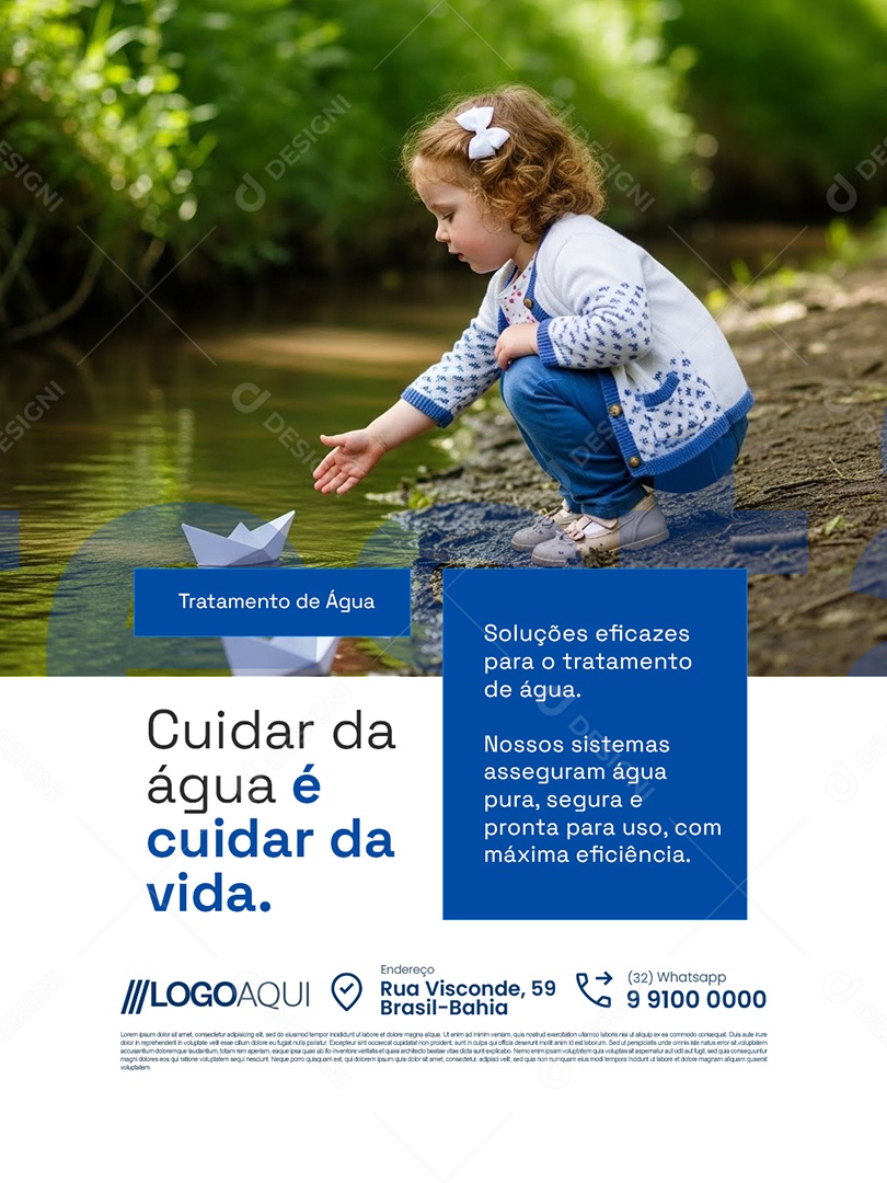 Gestão de Água Cuidar da Água é Cuidar da Vida Social Media PSD Editável