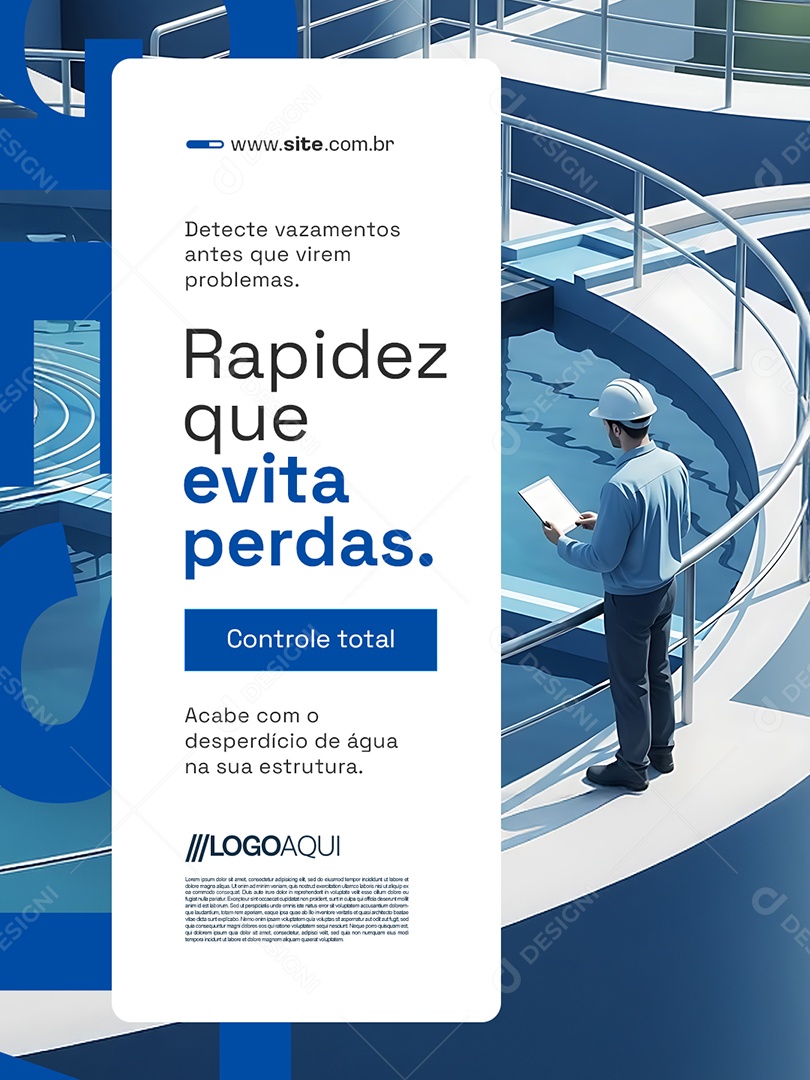 Gestão de Água Rapidez Que Evita Perdas Social Media PSD Editável