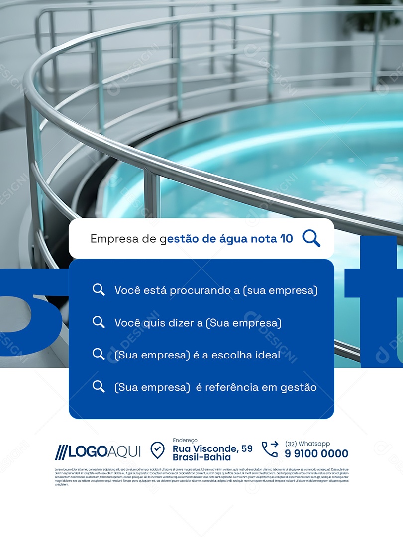 Empresa de Gestão de Água Nota Dez Social Media PSD Editável