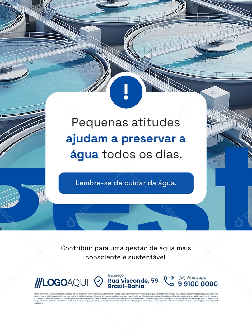 Empresa Gestão de Água Pequenas Atitudes Ajudam a Preservar Social Media PSD Editável