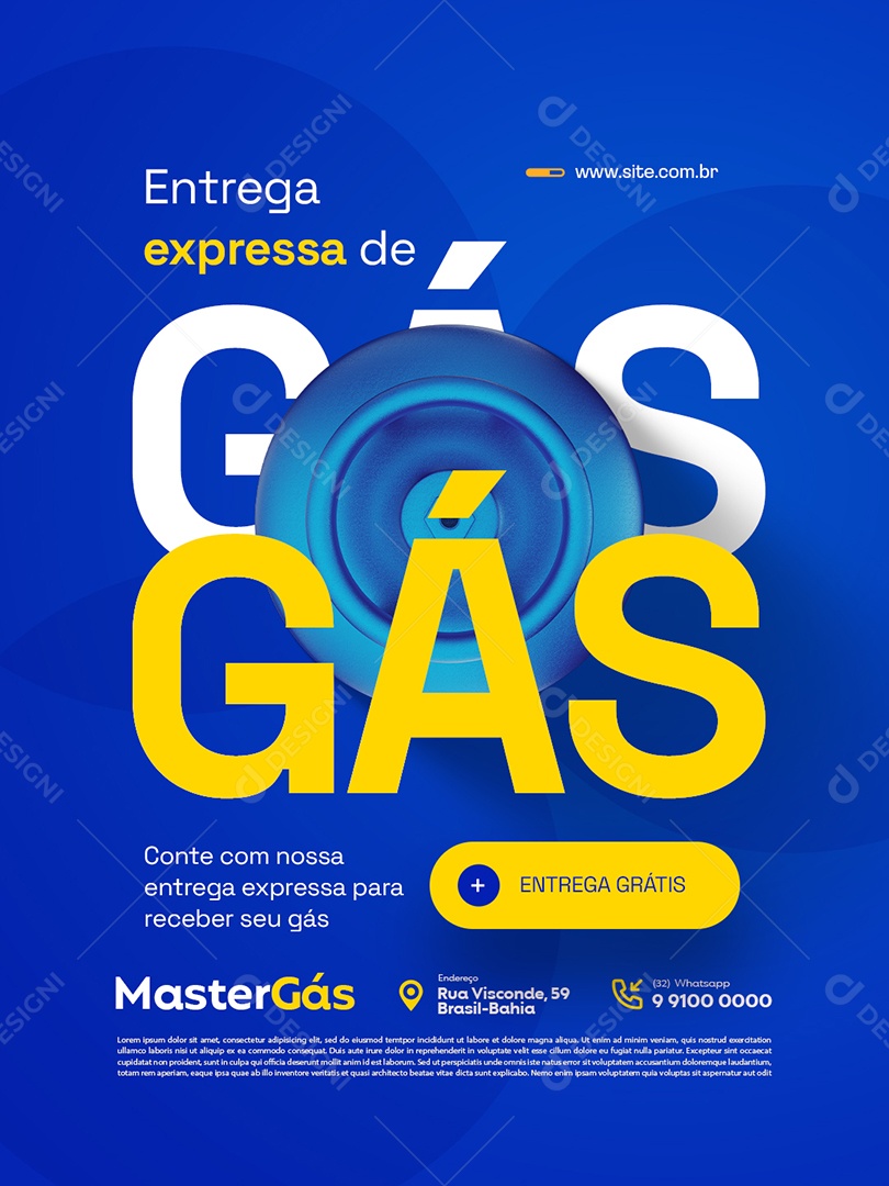 Distribuidor de Gás Entrega Expressa de Gás Social Media PSD Editável