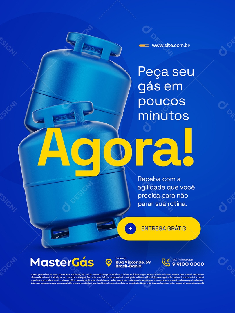 Distribuidor de Gás Peça Seu Gás em Poucos Minutos Social Media PSD Editável