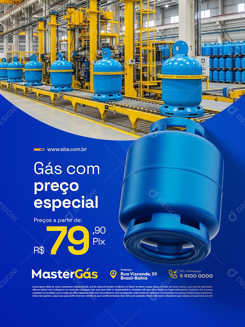 Distribuidor Gás com Preço Especial Social Media PSD Editável