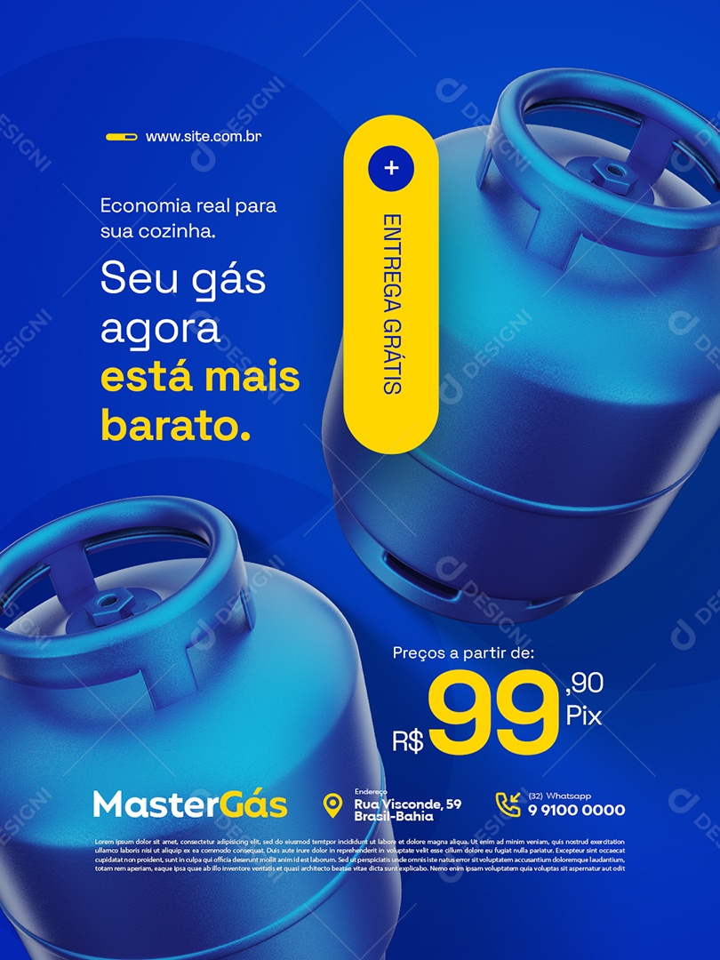 Distribuidor de Gás Economia Real para Sua Cozinha Social Media PSD Editável