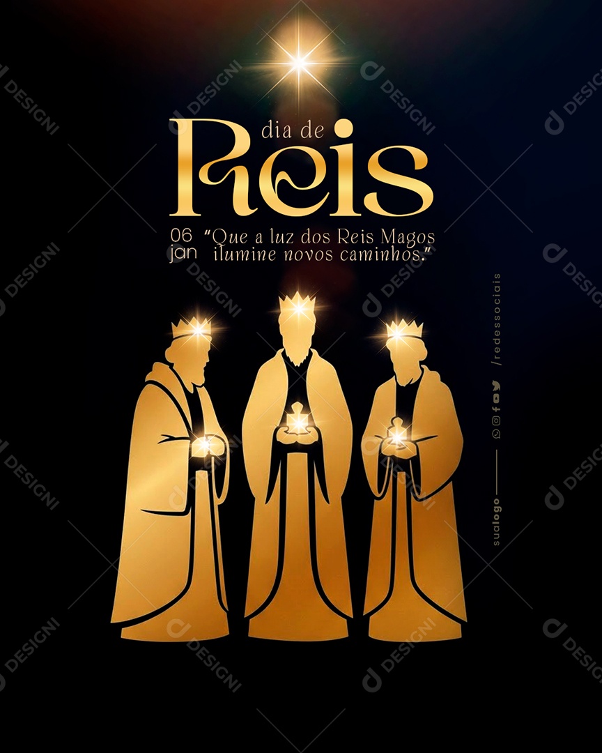 Dia de Reis 06 de Janeiro Social Media PSD Editável