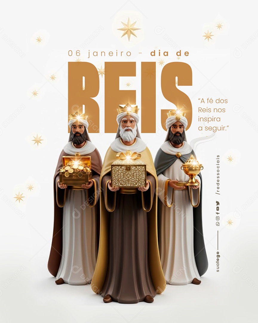Dia de Reis 06 de Janeiro Social Media PSD Editável