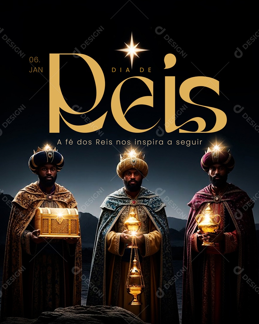 Dia de Reis 06 de Janeiro Social Media PSD Editável