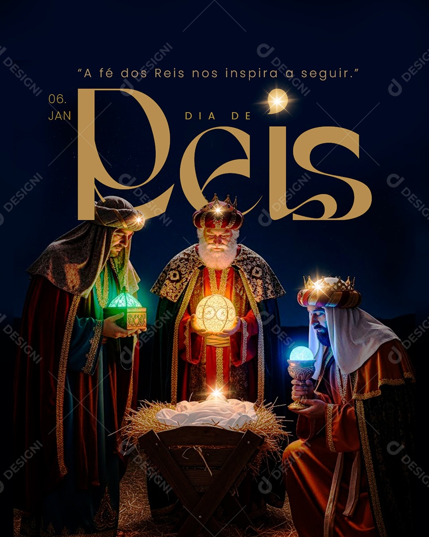 Dia de Reis 06 de Janeiro Social Media PSD Editável