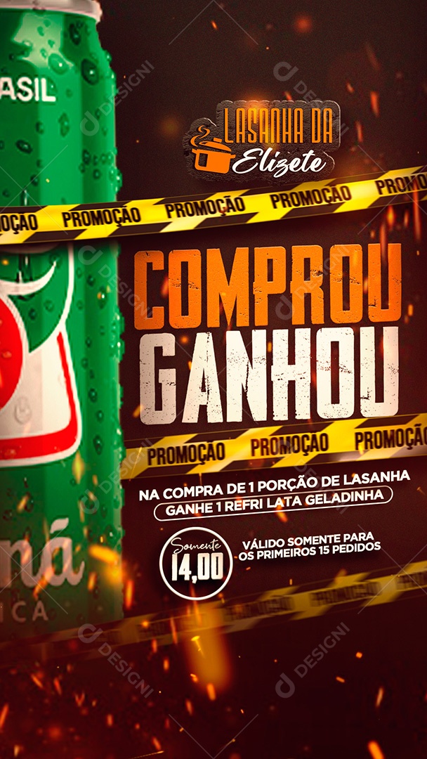 Flyer Comprou Ganhou Social Media PSD Editável