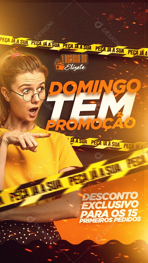 Flyer Domingo Tem Promoção Pedidos Social Media PSD Editável