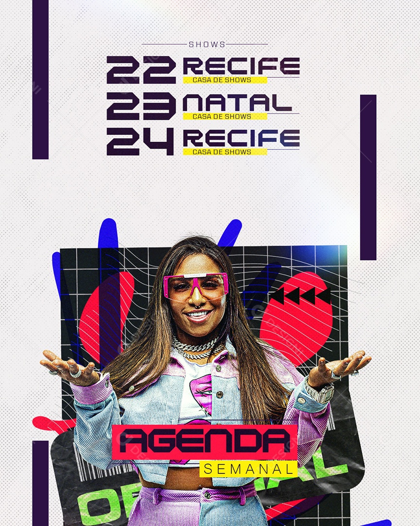 Flyer Feed Agenda Semanal Casa de Shows Social Media PSD Editável
