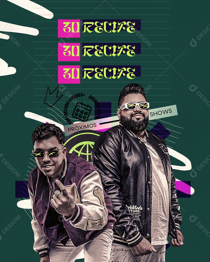 Flyer Feed Próximos Shows Dupla Social Media PSD Editável