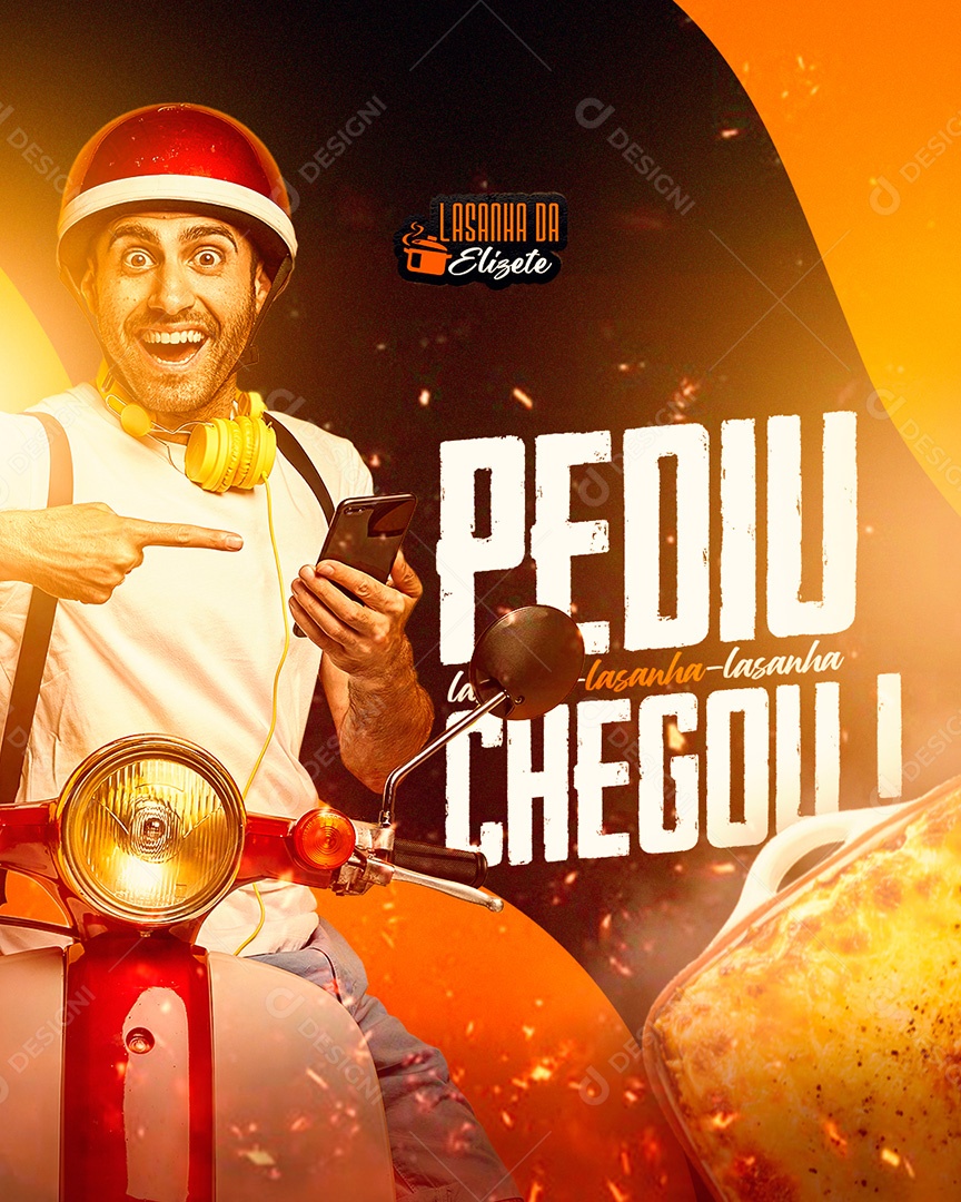 Flyer Pediu Chegou Social Media PSD Editável