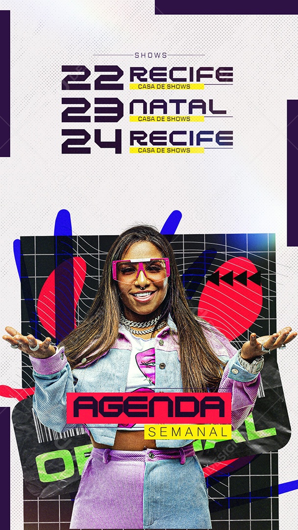 Flyer Story Agenda Semanal Casa de Shows Social Media PSD Editável