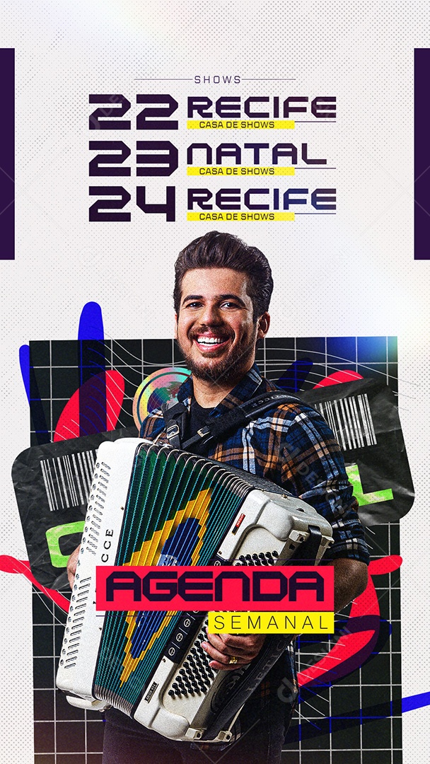 Flyer Story Agenda Semanal Social Media PSD Editável